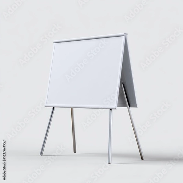 Fototapeta A simple white drawing board empty, isolated on a pure white background. Art, drafting.