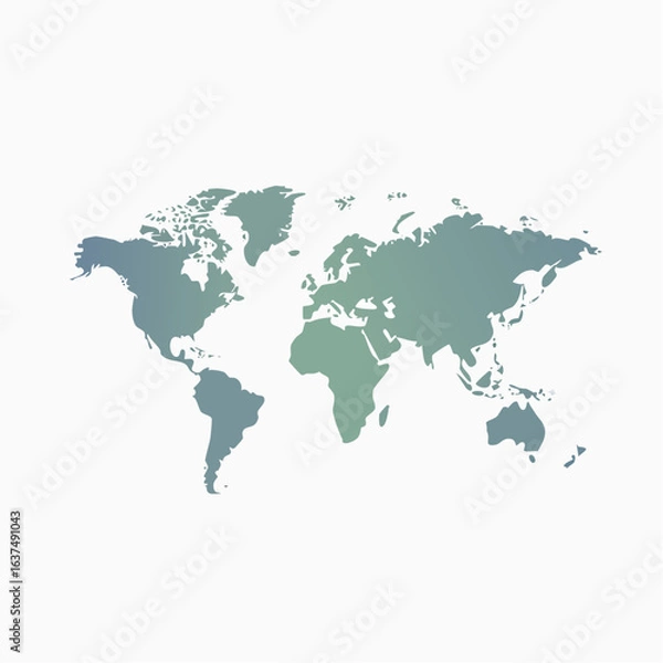 Obraz Simple world map icon for global travel and tourism projects