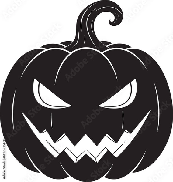 Obraz  Evil Pumpkin Face Jack-O'-Lantern Silhouette