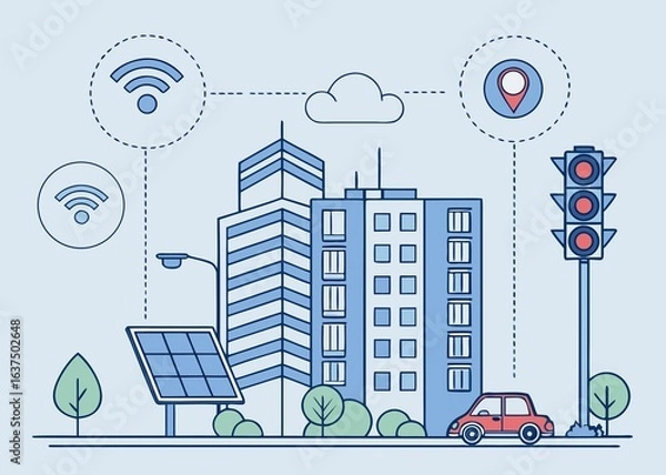Obraz Title: Smart City Wireless Connectivity