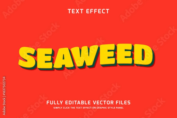 Fototapeta Seaweed simple embossed 3D text effect