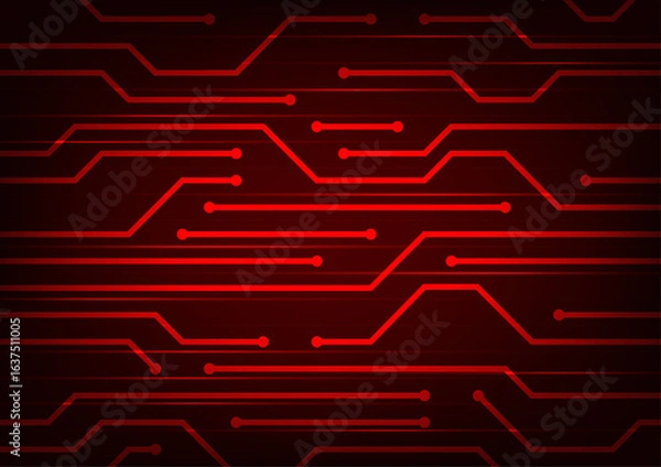 Obraz Technology dark red pattern line background