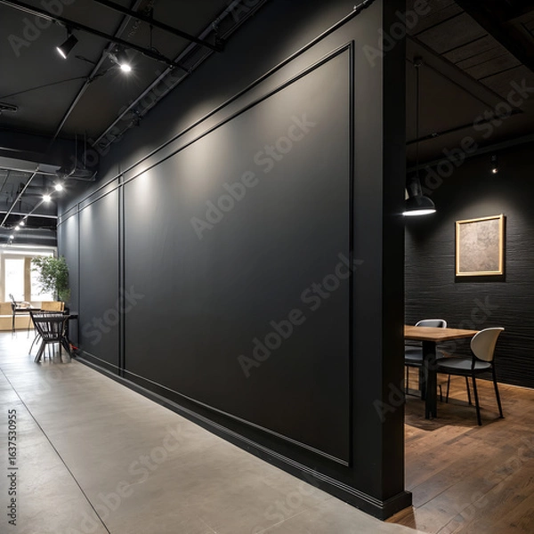 Obraz black wall modern interior