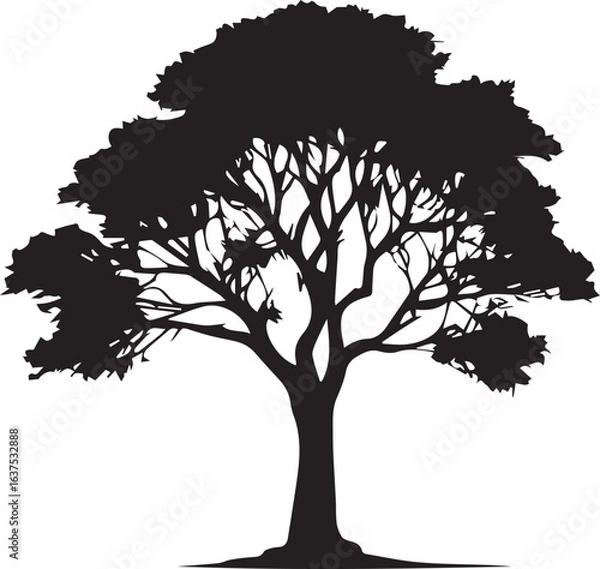 Fototapeta tree silhouette Vector | Minimalist & Trendy tree Silhouette Design | Unique & Stylish tree Artwork for Vector design