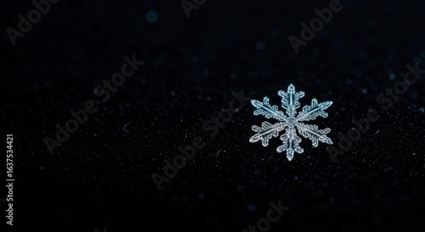 Fototapeta Intricate Ice Crystal Snowflake Macro Photography: Winter Wonderland Design