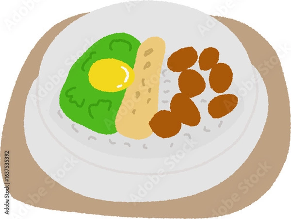 Obraz 한국 스타일의 솥밥 음식 일러스트