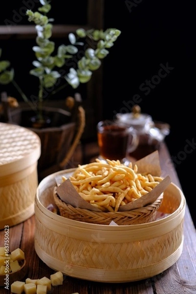 Obraz telur gabus keju , cheese snack on the table