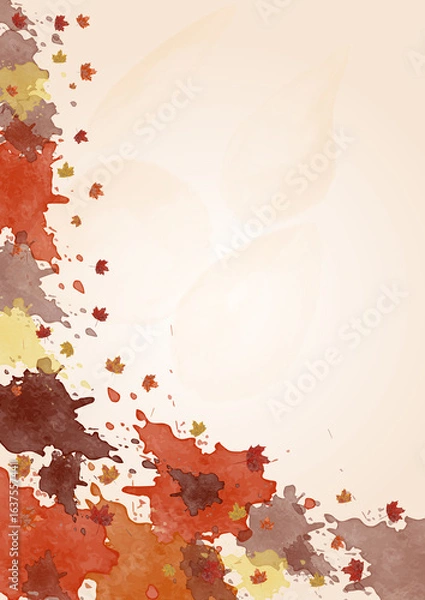 Fototapeta Falling Autumn Leaves Background With Seasonal Foliage