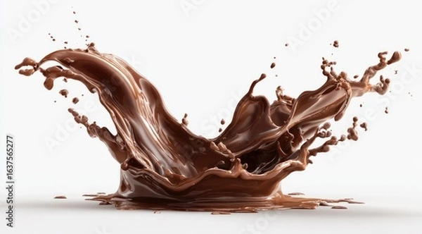 Fototapeta Chocolate splash on white background (1)