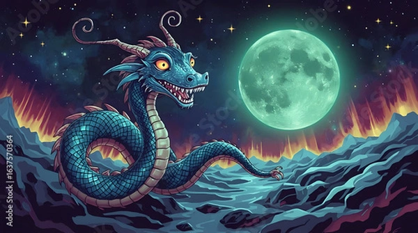 Obraz dragon in the night