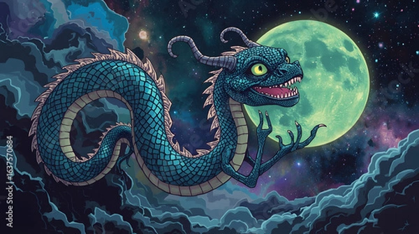 Obraz dragon on the moon
