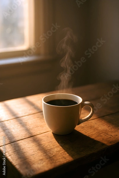 Obraz Warm Minimalist Coffee Scene with Morning Light