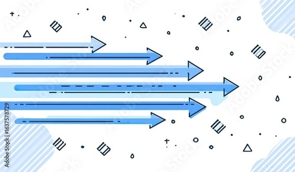 Fototapeta Abstract graphic with multiple blue arrows