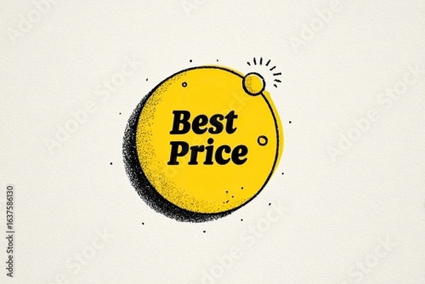 Fototapeta Yellow circle graphic with "Best Price" text