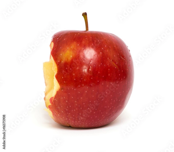 Obraz red apple with a bite missing
