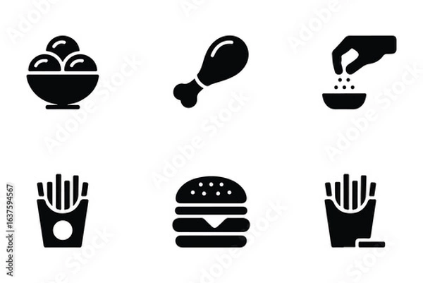 Obraz fast food icons