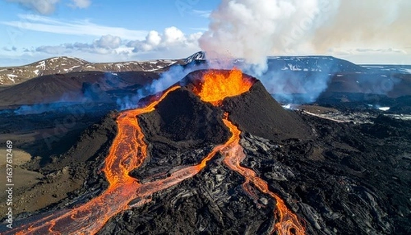 Obraz volcano eruption