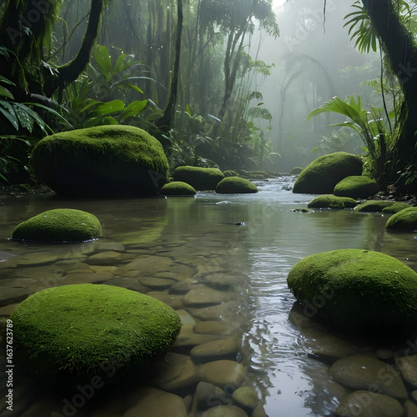 Obraz river in the forest