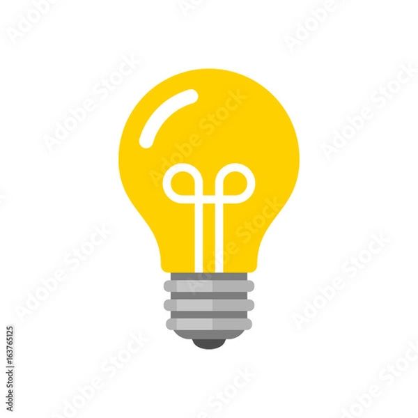 Obraz Ikona żarówki. Płaski wektor