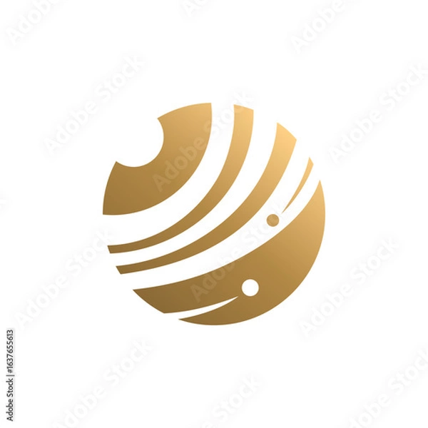 Fototapeta Abstract circle emblem, vector illustration