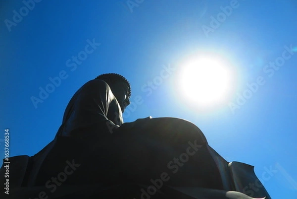 Fototapeta 太陽と大仏様の風景1