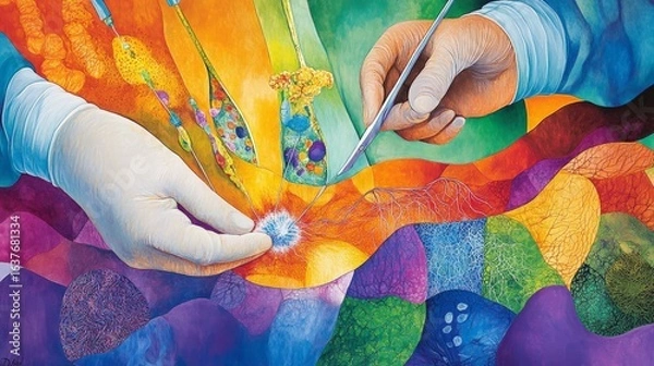 Fototapeta Colorful Abstract Representation of Scientific Discovery