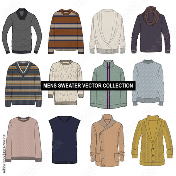 Fototapeta mens sweater vector collection