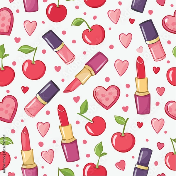Fototapeta seamless pattern with lipstick