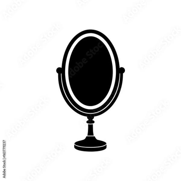 Obraz Standing oval mirror on transparent background silhouette