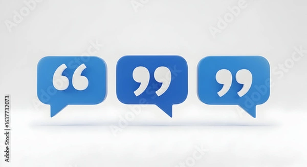 Obraz  Thoughtful Dialogue Bubbles in Blue