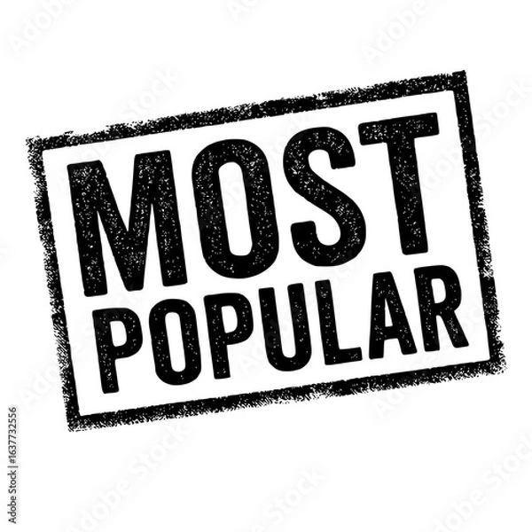 Fototapeta Most popular tag in black isolated in white