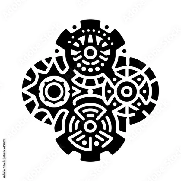 Fototapeta modern tribal gears for engineering or automation