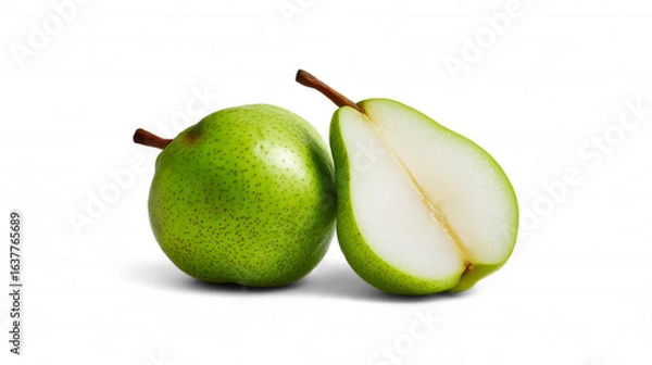 Fototapeta Pears fruit isolated on transparent background. Generative Ai