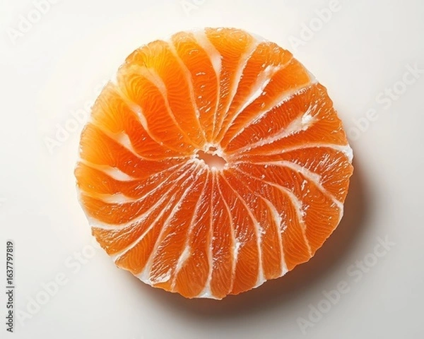 Fototapeta Sliced Fresh Citrus Fruit Showcasing Juicy Segments in a Circular Arrangement on White Background