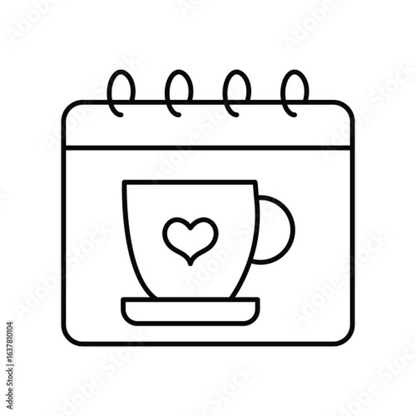 Fototapeta Coffee Date  thinline icon , vector, pixel perfect, illustrator file 
