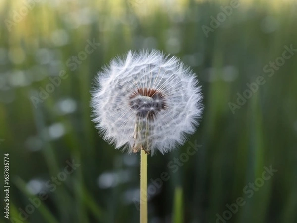 Obraz dandelion on green background