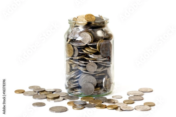 Obraz Overflowing Jar of Coins