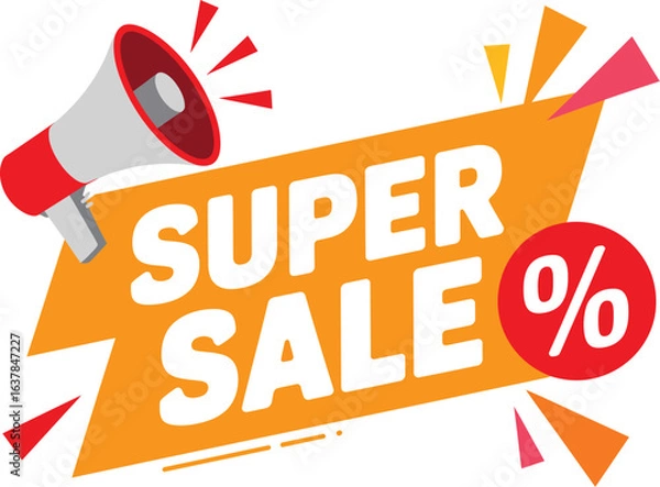 Fototapeta Hanging offer tags vector with bold white letters on orange labels for ecommerce promotions, flash sales, and retail campaigns