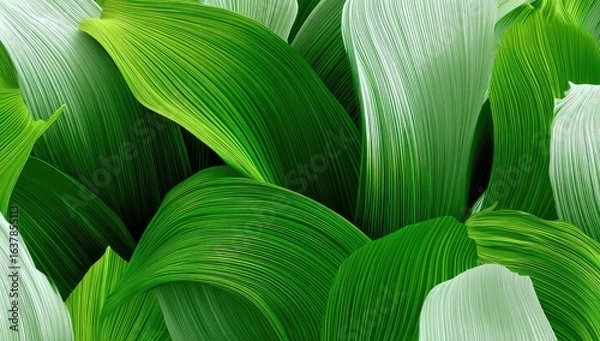 Obraz Close-up of vibrant green and white leaves