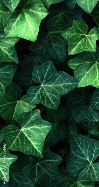 Obraz Close-up of vibrant green ivy leaves (3)