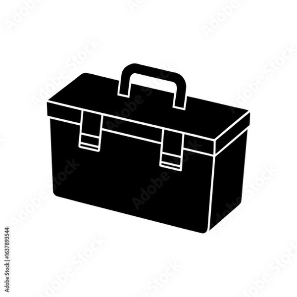 Fototapeta Isolated toolbox icon on transparent background silhouette