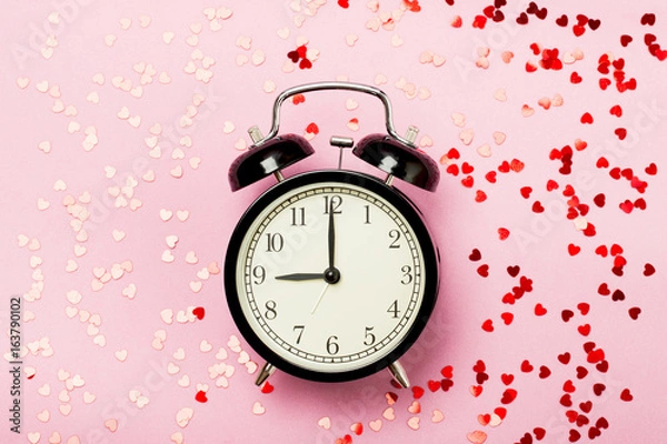 Fototapeta Alarm clock and hearts