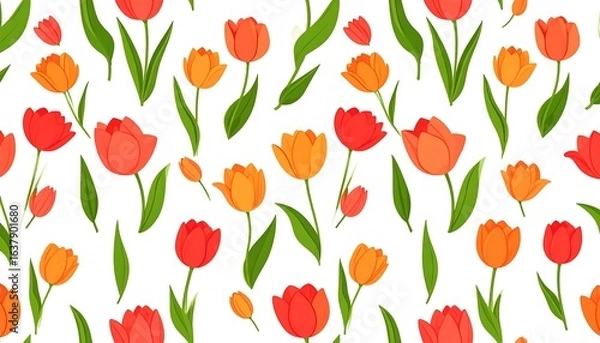 Obraz Spring tulip pattern background