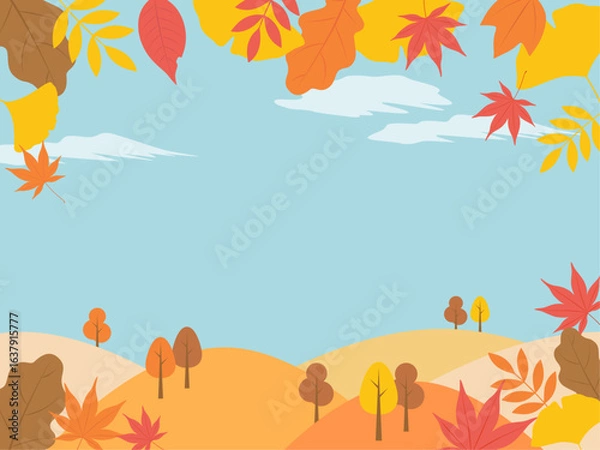Obraz 秋のイメージ背景_ベクターイラスト