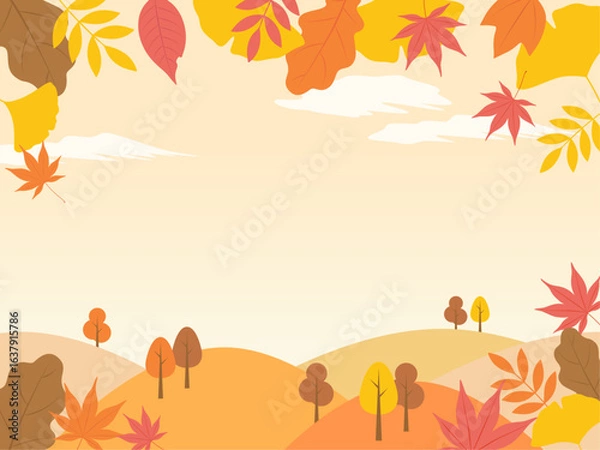 Obraz 秋のイメージ背景_ベクターイラスト
