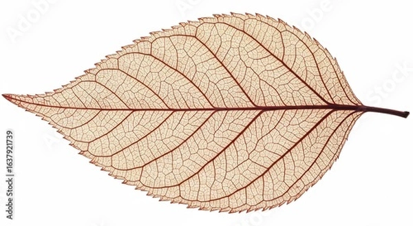 Fototapeta 繊細な葉脈 美しい透き通る紅葉 自然の芸術 秋 