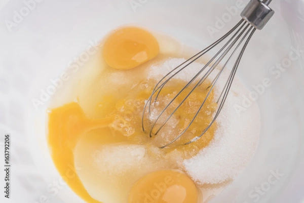 Obraz Egg whipping and sugar