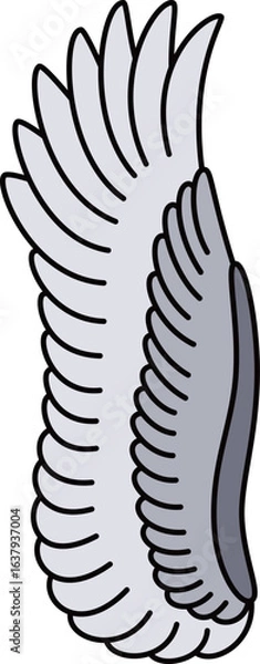 Obraz Fluffy gray color bird wing