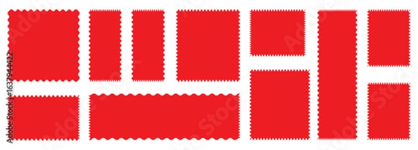 Obraz Set of frames with zigzag edge, scallop edge shape. Rectangle shape frame with zigzag edge. Rectangular and square scalloped frames. Rectangle shape frame with zigzag edge.