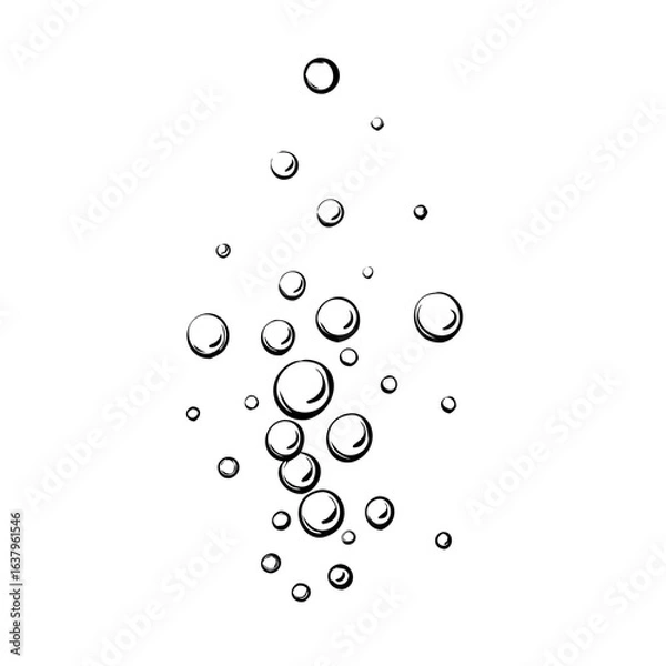 Fototapeta Realistic Fizzing Air Bubbles Underwater

